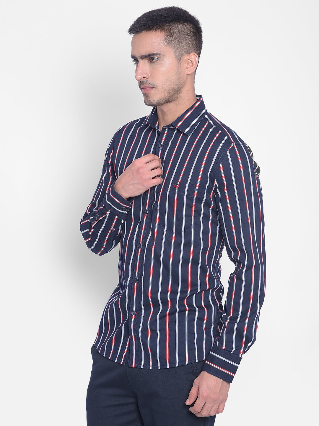 Red Striped Shirt-Men Jeans-Crimsoune Club