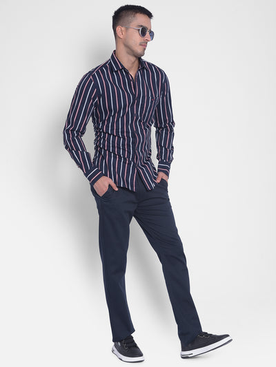 Red Striped Shirt-Men Jeans-Crimsoune Club