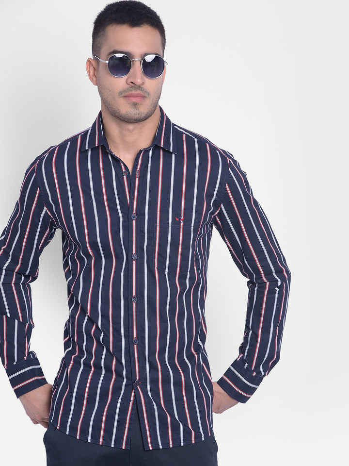 Red Striped Shirt-Men Jeans-Crimsoune Club