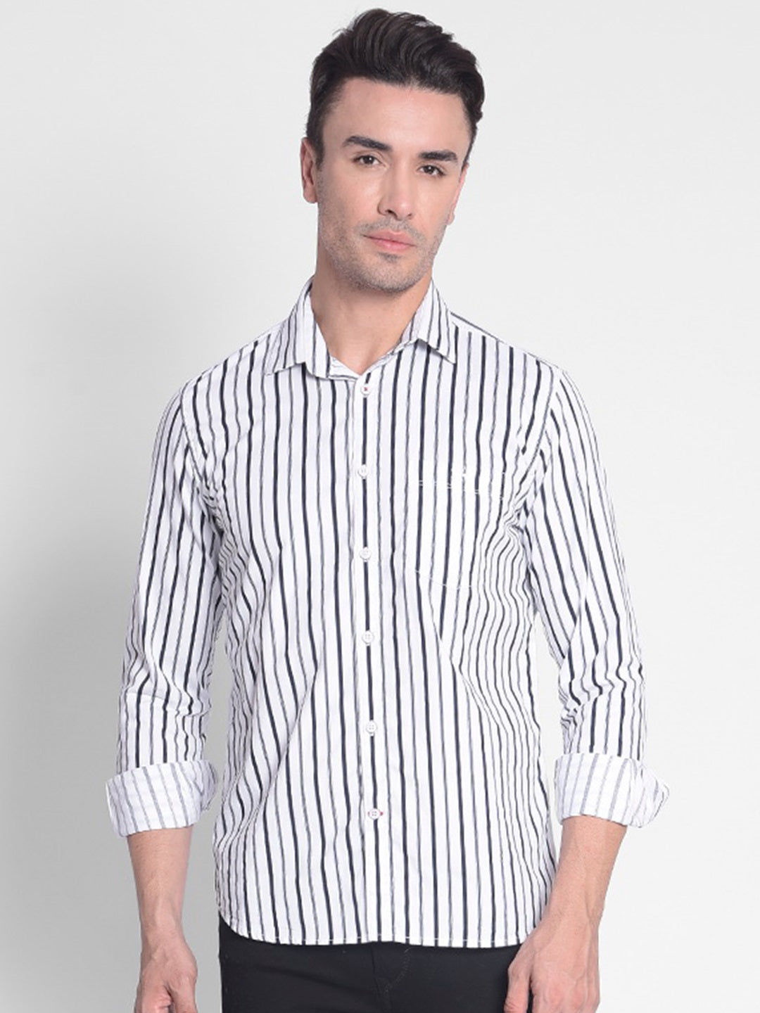 White Striped Shirt-Men shirts-Crimsoune Club