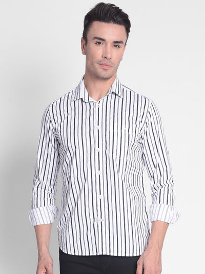 White Striped Shirt-Men shirts-Crimsoune Club