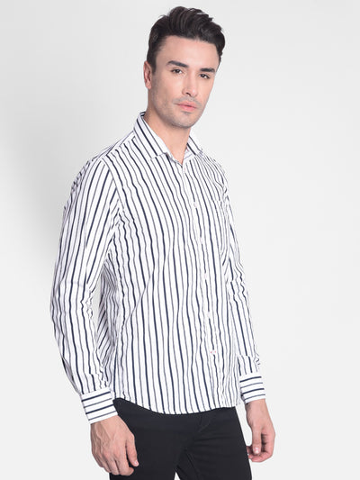 White Striped Shirt-Men shirts-Crimsoune Club