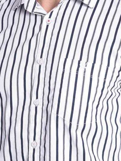 White Striped Shirt-Men shirts-Crimsoune Club