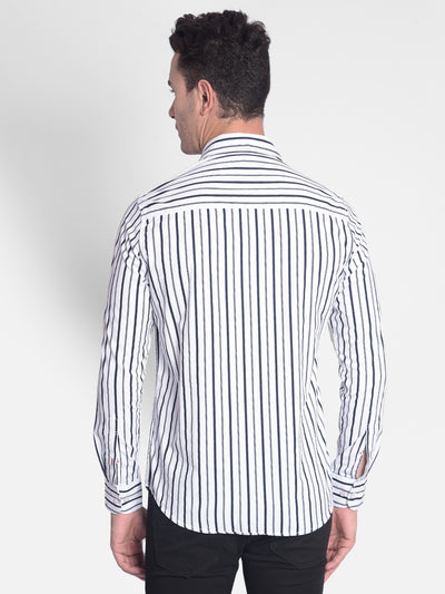 White Striped Shirt-Men shirts-Crimsoune Club