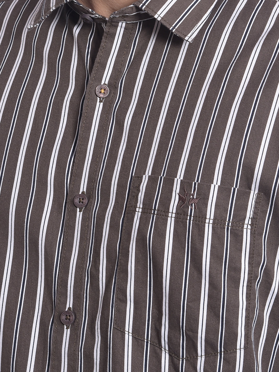 Brown Striped Shirt-Men Shirts-Crimsoune Club