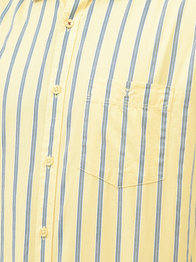 Yellow Striped Shirt-Men Shirts-Crimsoune Club