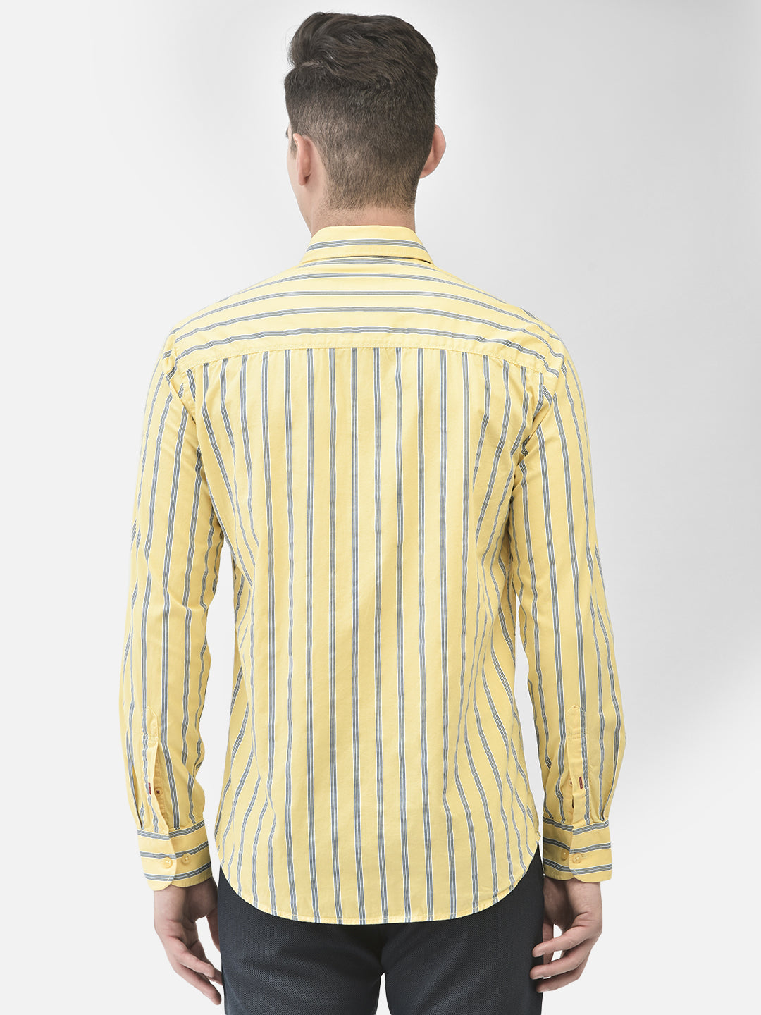 Yellow Striped Shirt-Men Shirts-Crimsoune Club