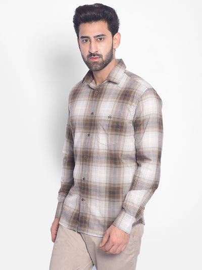 Brown Checked Shirt-Men Shirts-Crimsoune Club