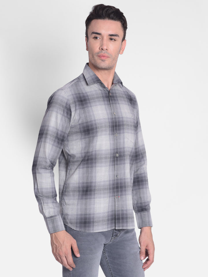 Grey Checked Shirt-Men shirts-Crimsoune Club