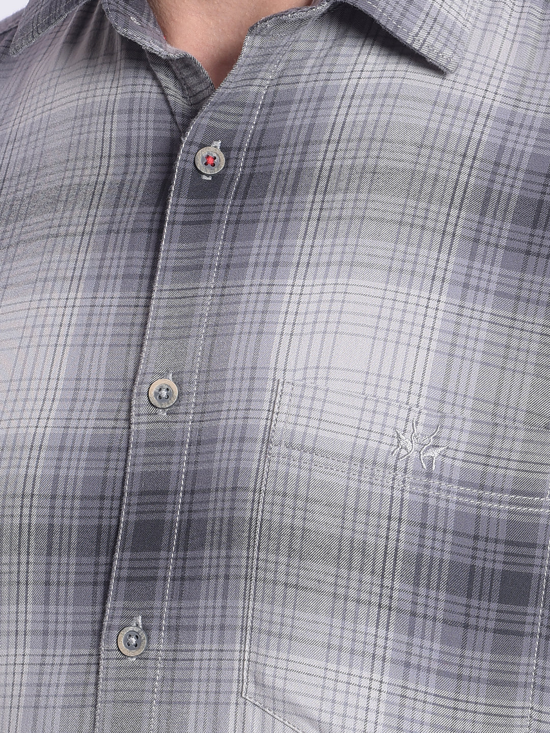 Grey Checked Shirt-Men shirts-Crimsoune Club