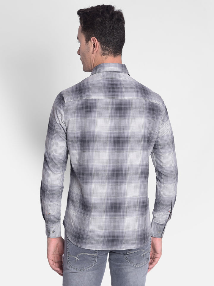 Grey Checked Shirt-Men shirts-Crimsoune Club