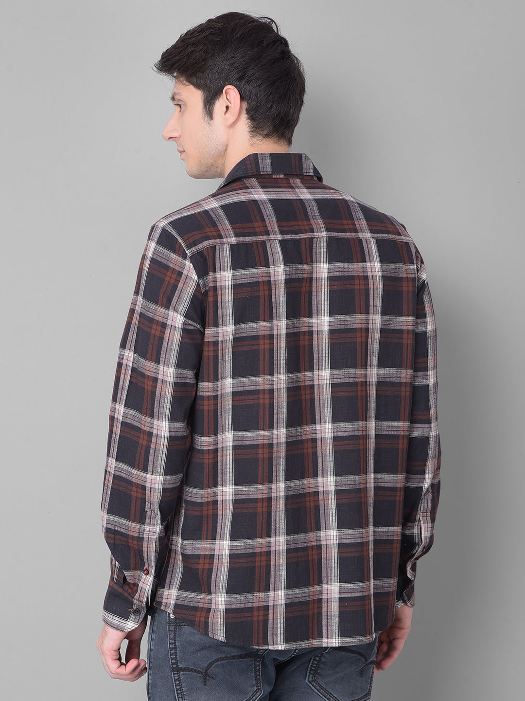 Black Checked Shirt-Men Shirts-Crimsoune Club