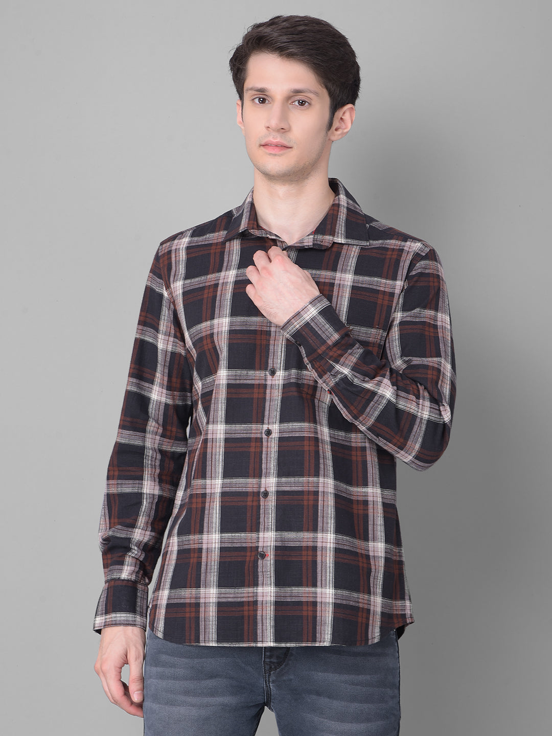 Black Checked Shirt-Men Shirts-Crimsoune Club