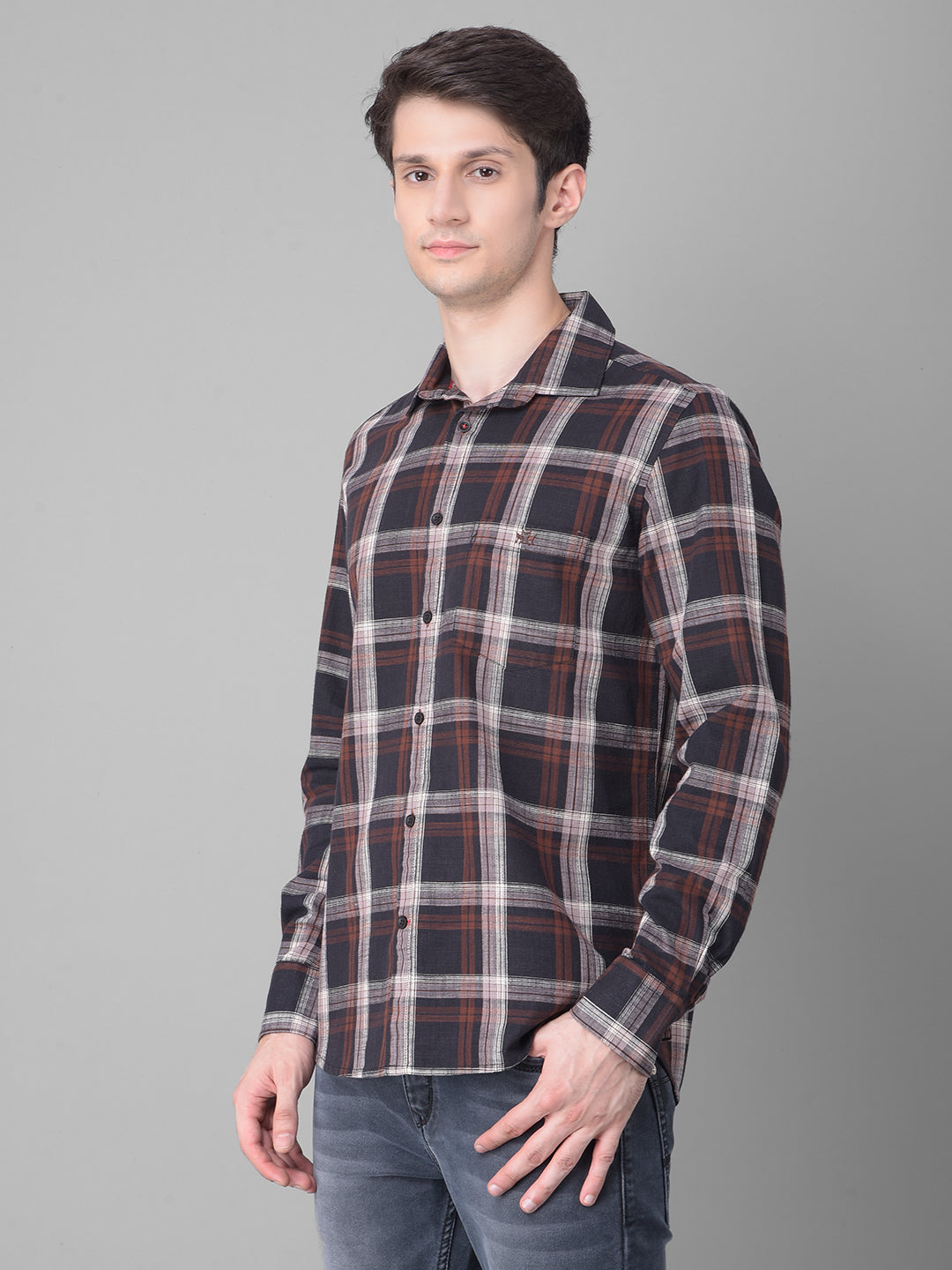 Black Checked Shirt-Men Shirts-Crimsoune Club