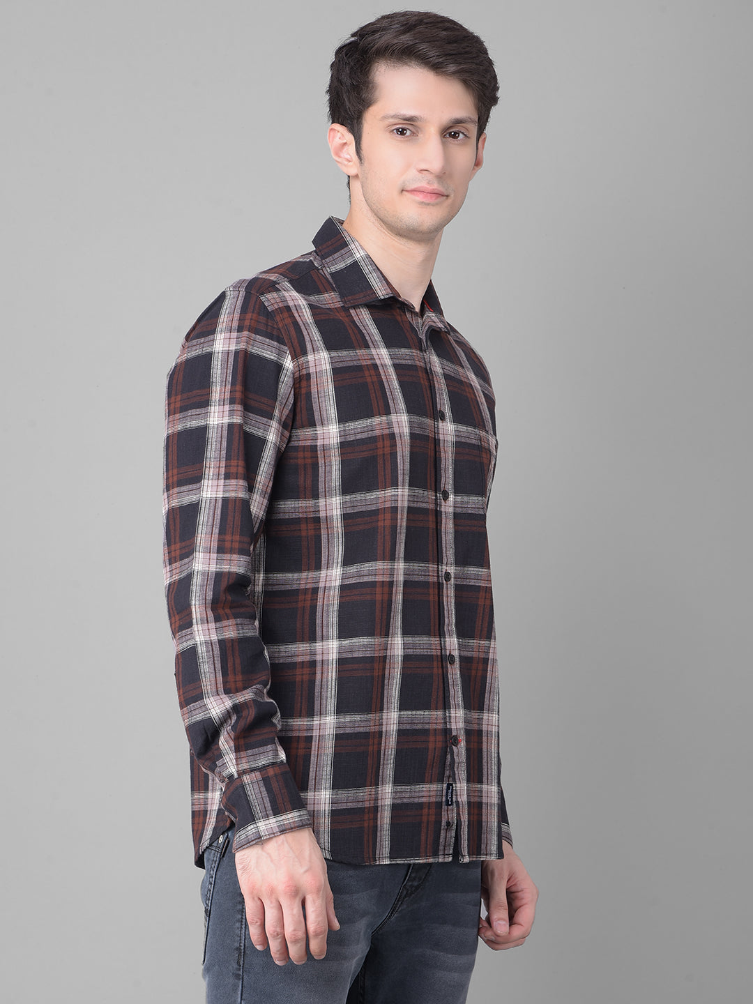Black Checked Shirt-Men Shirts-Crimsoune Club