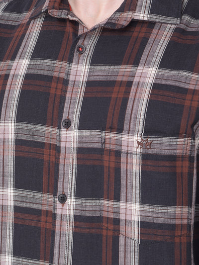 Black Checked Shirt-Men Shirts-Crimsoune Club