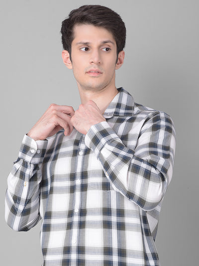 Grey Checked Shirt-Men Shirts-Crimsoune Club