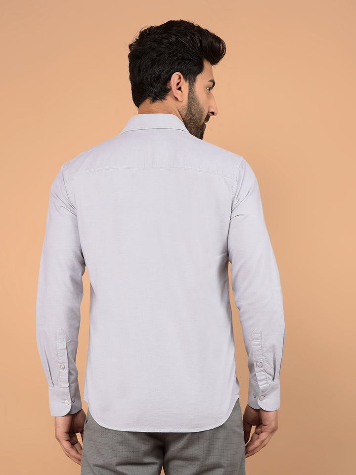 Grey 100% Cotton Shirt-Men Shirts-Crimsoune Club