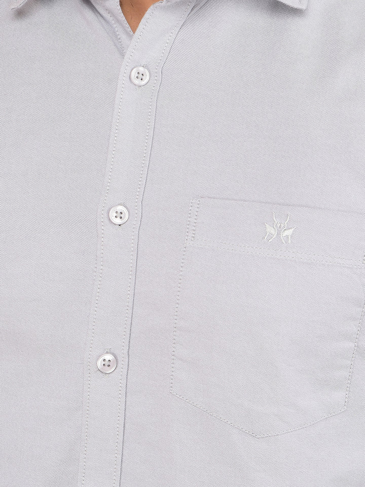 Grey 100% Cotton Shirt-Men Shirts-Crimsoune Club