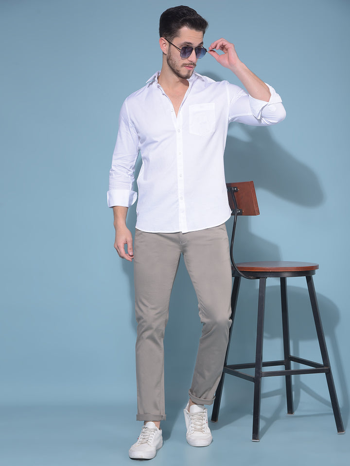 White 100% Cotton Shirt-Men Shirts-Crimsoune Club