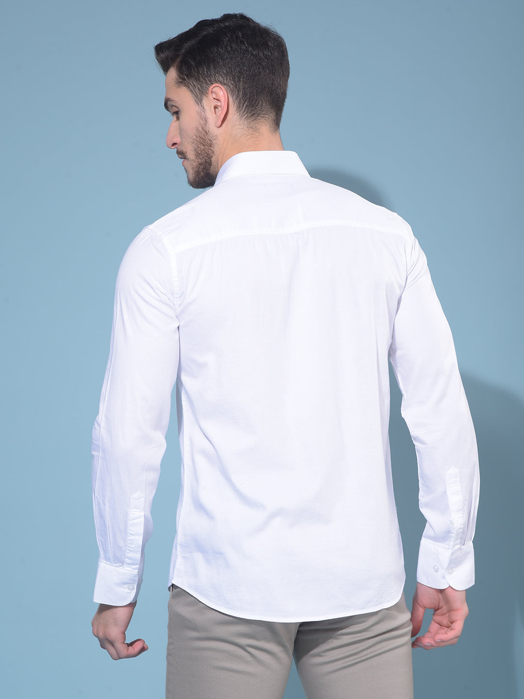 White 100% Cotton Shirt-Men Shirts-Crimsoune Club