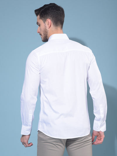 White 100% Cotton Shirt-Men Shirts-Crimsoune Club