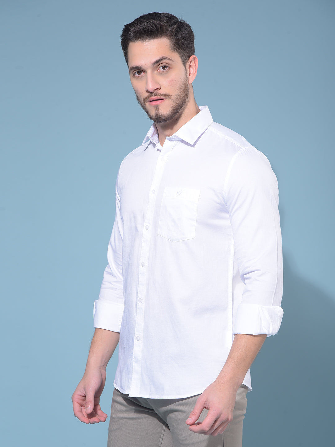 White 100% Cotton Shirt-Men Shirts-Crimsoune Club