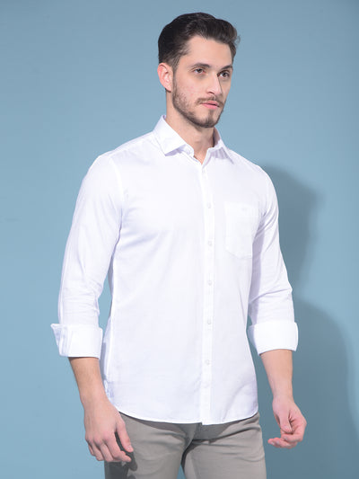 White 100% Cotton Shirt-Men Shirts-Crimsoune Club