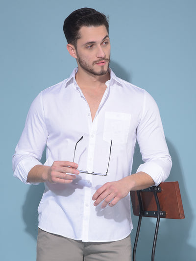 White 100% Cotton Shirt-Men Shirts-Crimsoune Club