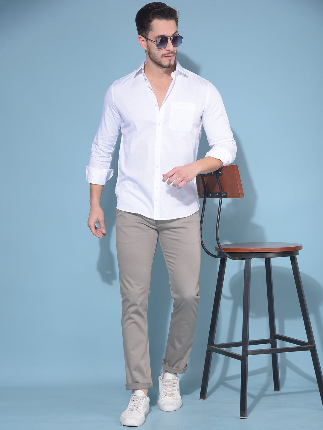 White 100% Cotton Shirt-Men Shirts-Crimsoune Club