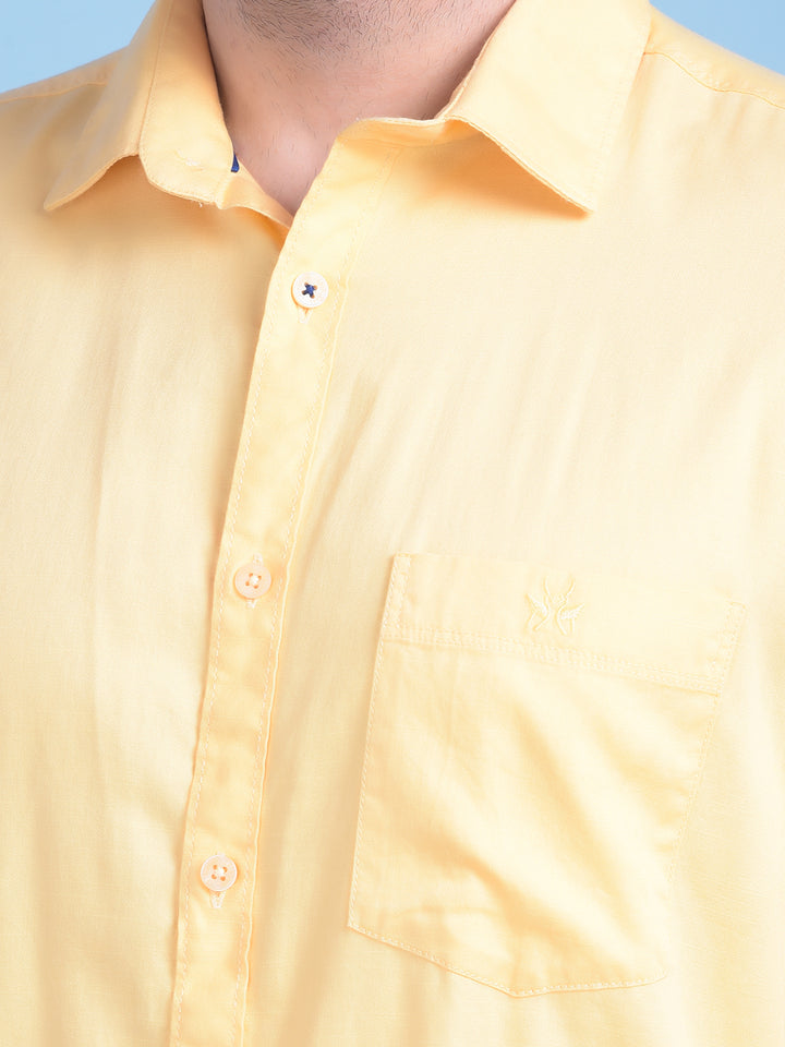 Orange 100% Cotton Shirt-Men Shirts-Crimsoune Club