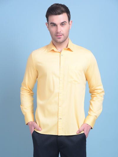 Orange 100% Cotton Shirt-Men Shirts-Crimsoune Club