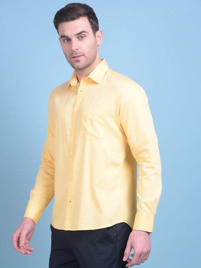 Orange 100% Cotton Shirt-Men Shirts-Crimsoune Club