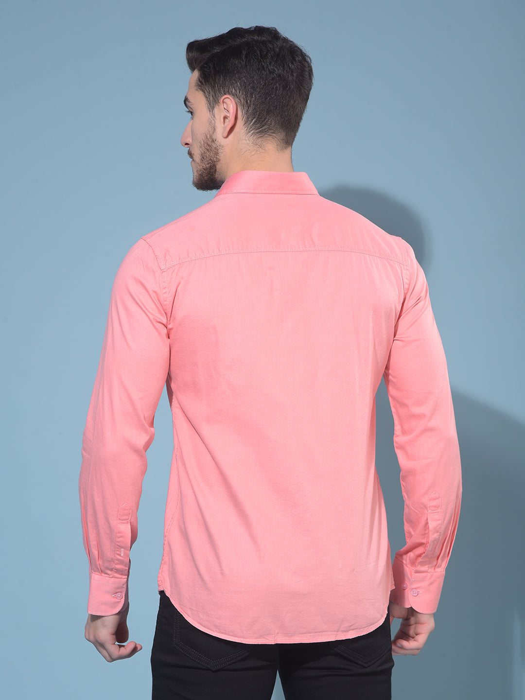 Peach 100% Cotton Shirt-Men Shirts-Crimsoune Club