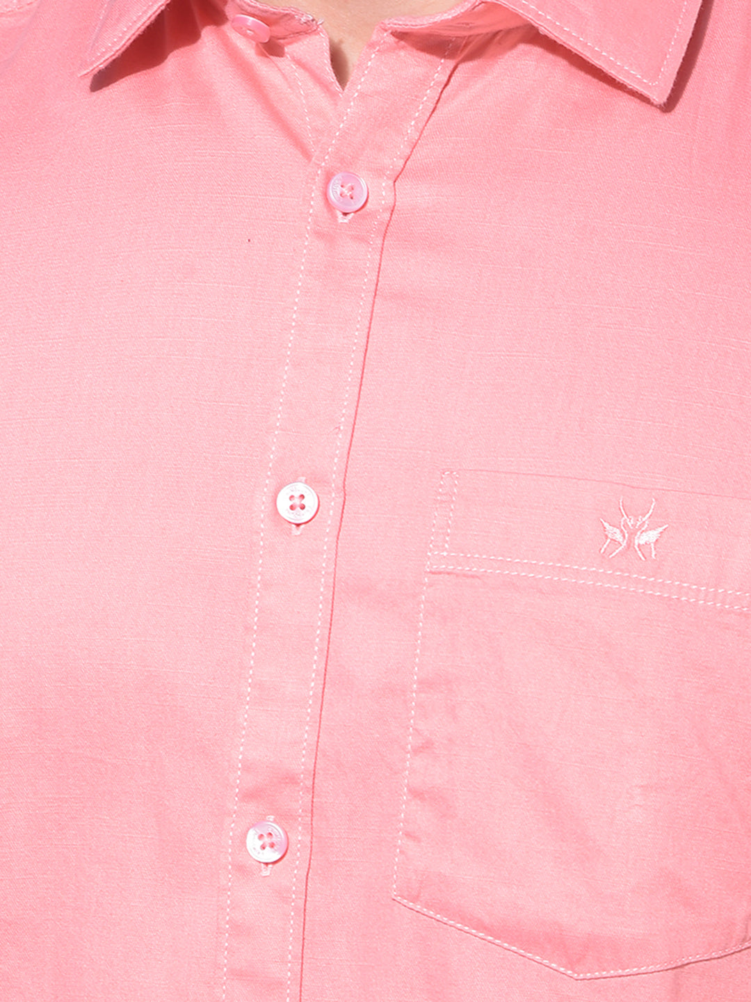 Peach 100% Cotton Shirt-Men Shirts-Crimsoune Club
