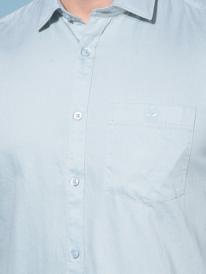 Green 100% Cotton Shirt-Men Shirts-Crimsoune Club
