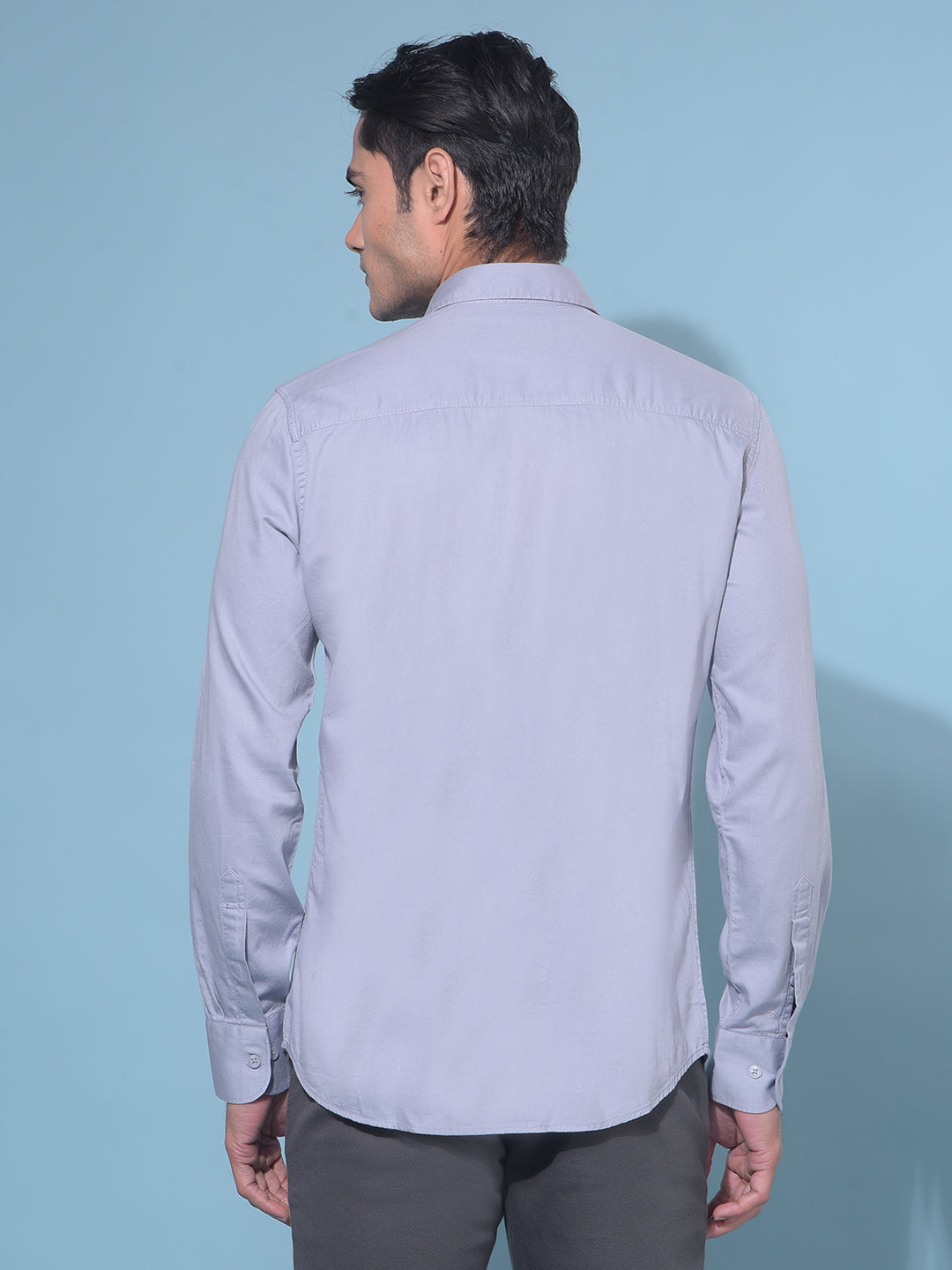 Grey 100% Cotton Shirt-Men Shirts-Crimsoune Club