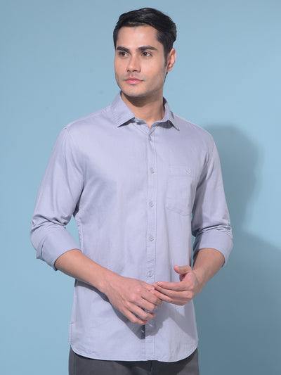 Grey 100% Cotton Shirt-Men Shirts-Crimsoune Club