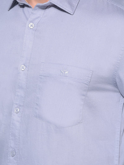 Grey 100% Cotton Shirt-Men Shirts-Crimsoune Club