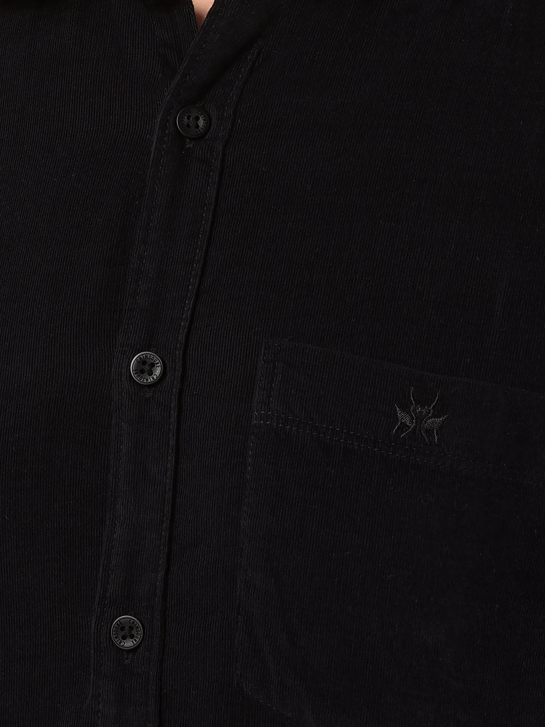 Black Corduroy Shirt-Men Shirts-Crimsoune Club