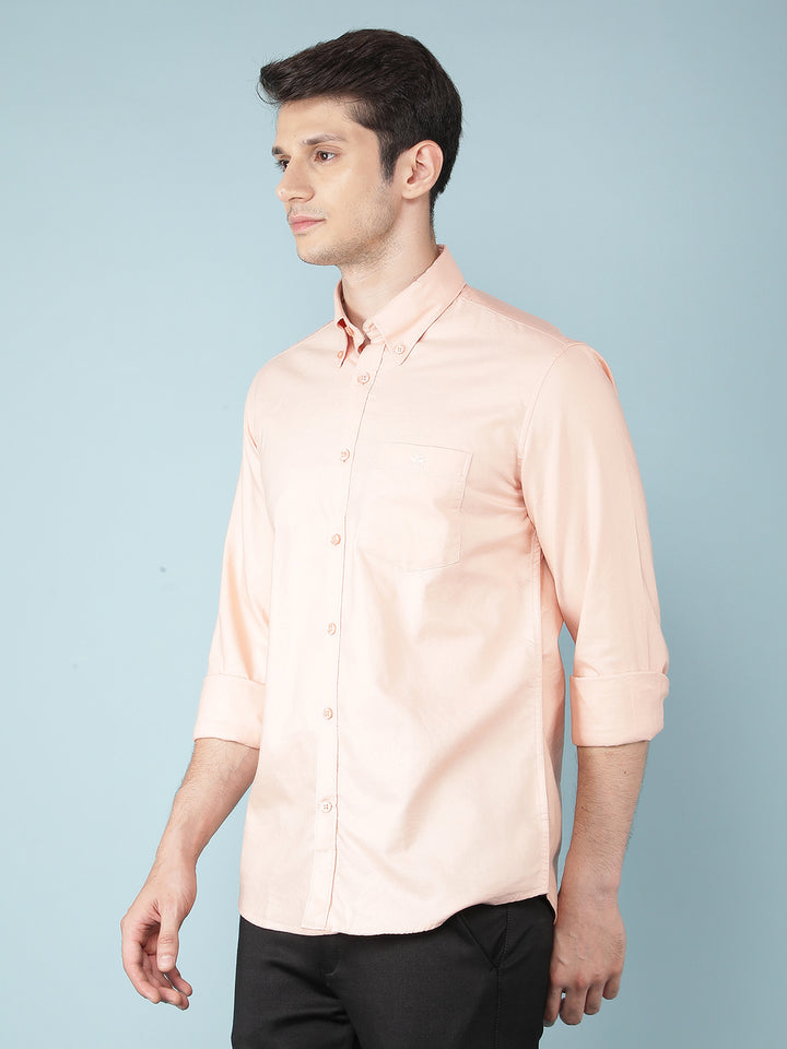 Orange 100% Cotton Shirt-Men Shirts-Crimsoune Club