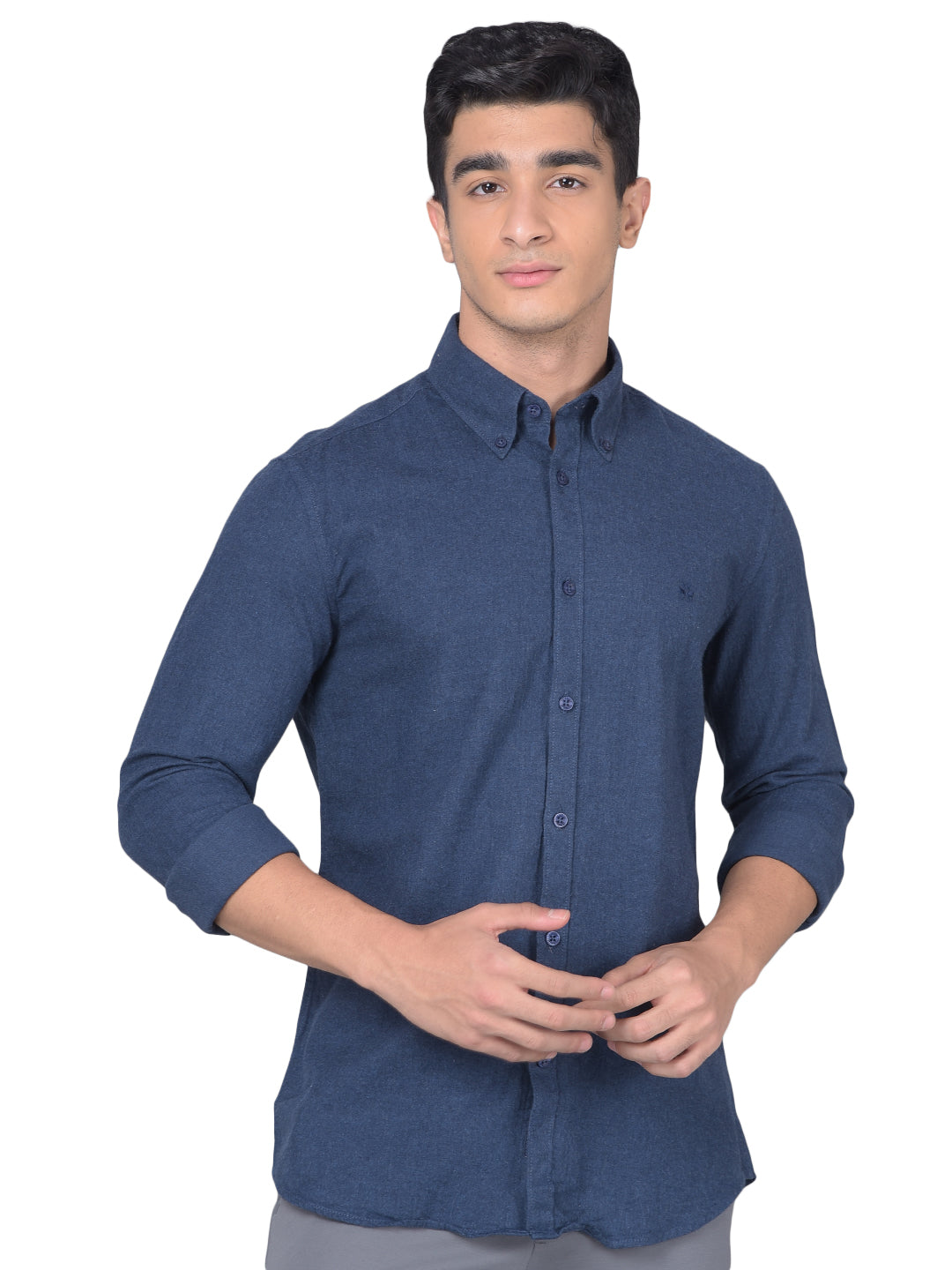 Blue Button Down Shirt-Men Shirts-Crimsoune Club