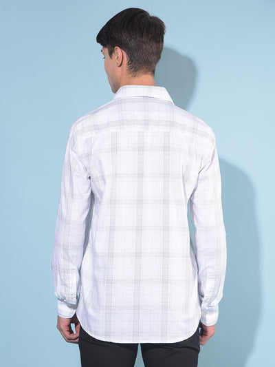 White Tartan Check 100% Cotton Shirt-Men Shirts-Crimsoune Club