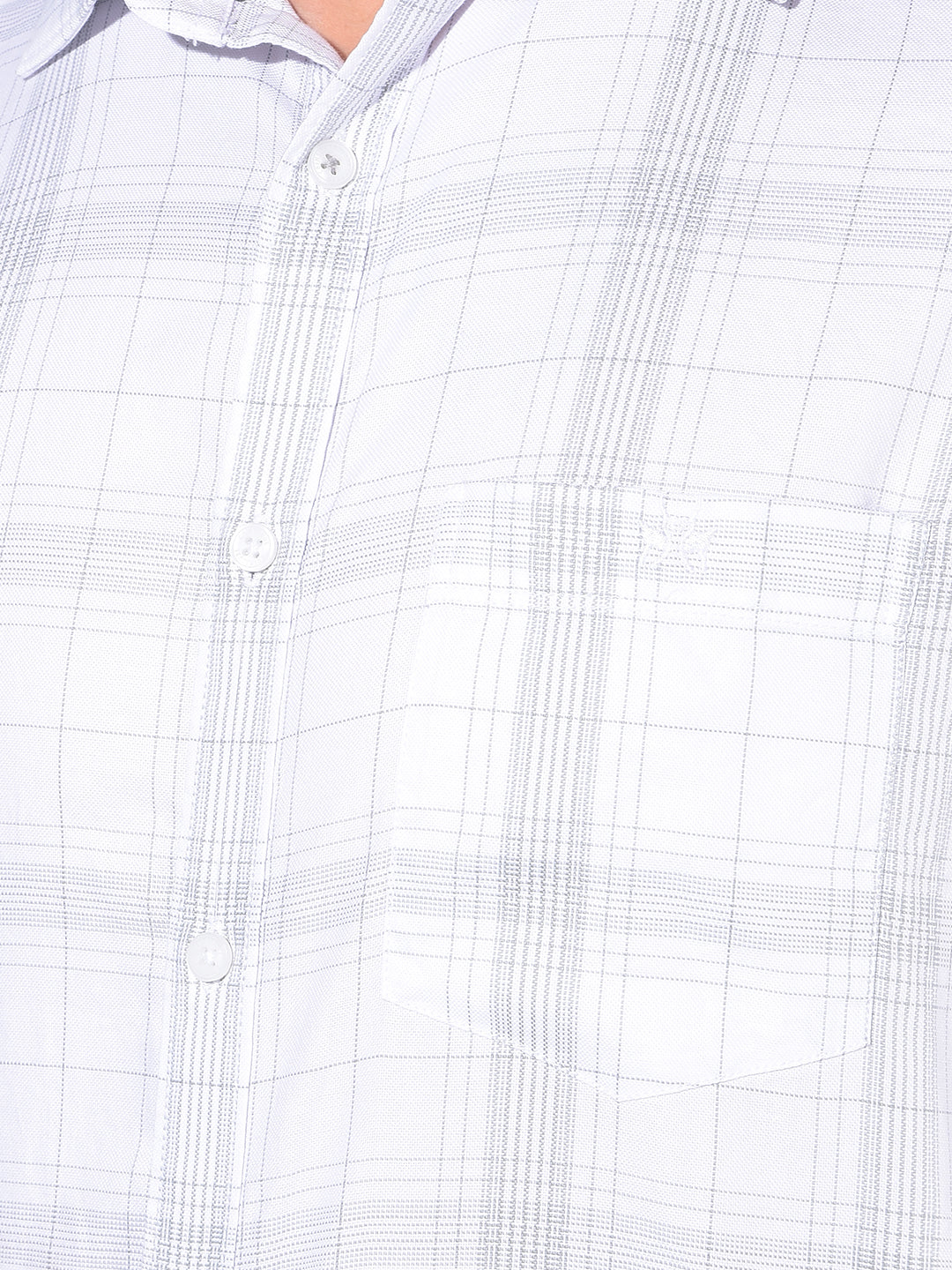 White Tartan Check 100% Cotton Shirt-Men Shirts-Crimsoune Club