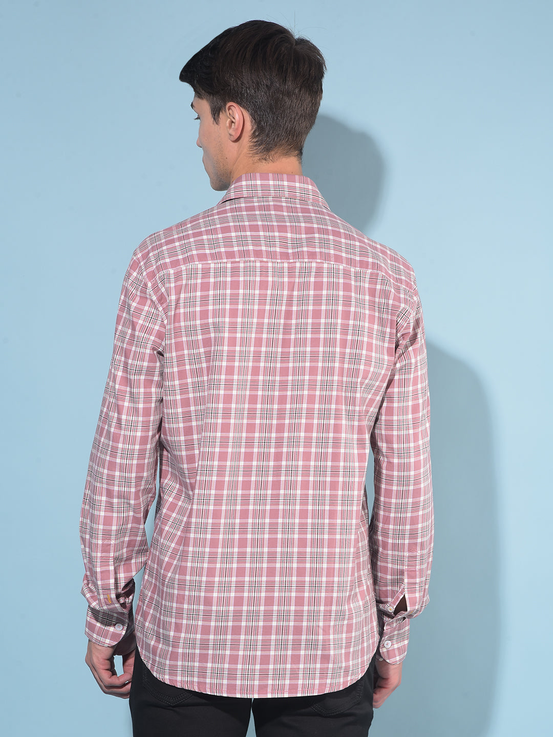 Purple Tartan Check 100% Cotton Shirt-Men Shirts-Crimsoune Club