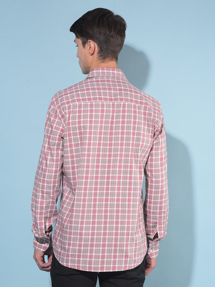 Purple Tartan Check 100% Cotton Shirt-Men Shirts-Crimsoune Club