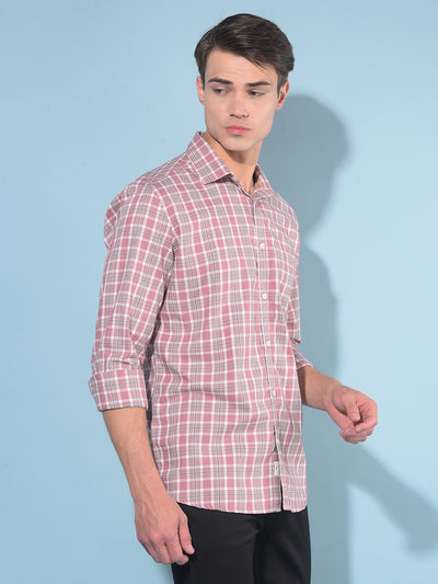 Purple Tartan Check 100% Cotton Shirt-Men Shirts-Crimsoune Club