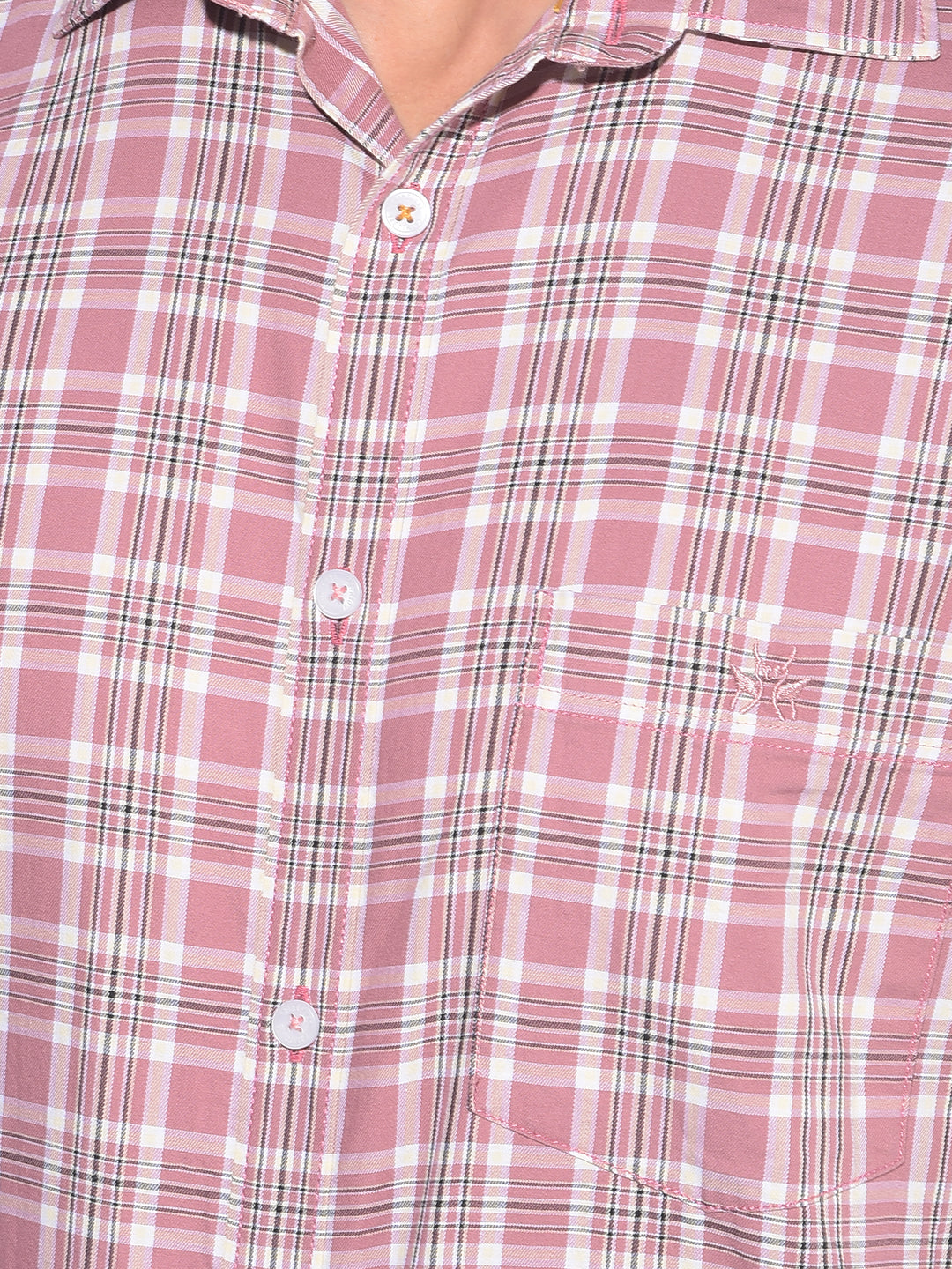 Purple Tartan Check 100% Cotton Shirt-Men Shirts-Crimsoune Club