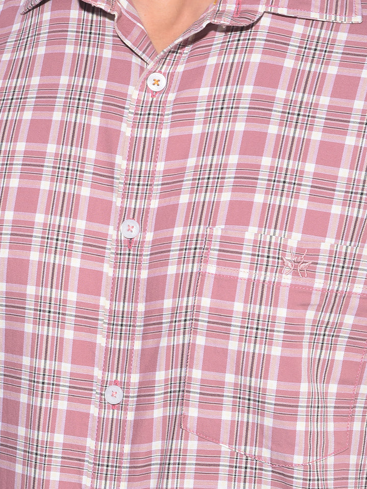 Purple Tartan Check 100% Cotton Shirt-Men Shirts-Crimsoune Club