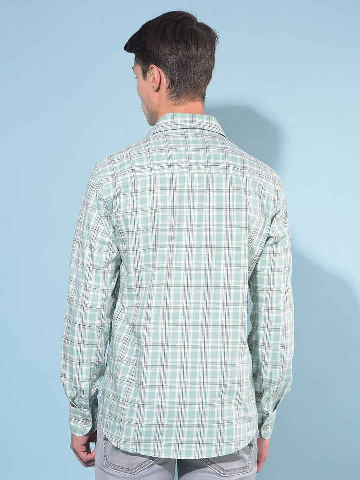 Green Tartan Check 100% Cotton Shirt-Men Shirts-Crimsoune Club
